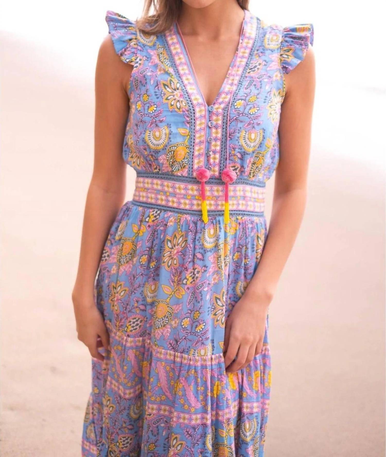 Bell - Annabelle V - neck Midi Dress - clothing - dresses - floral