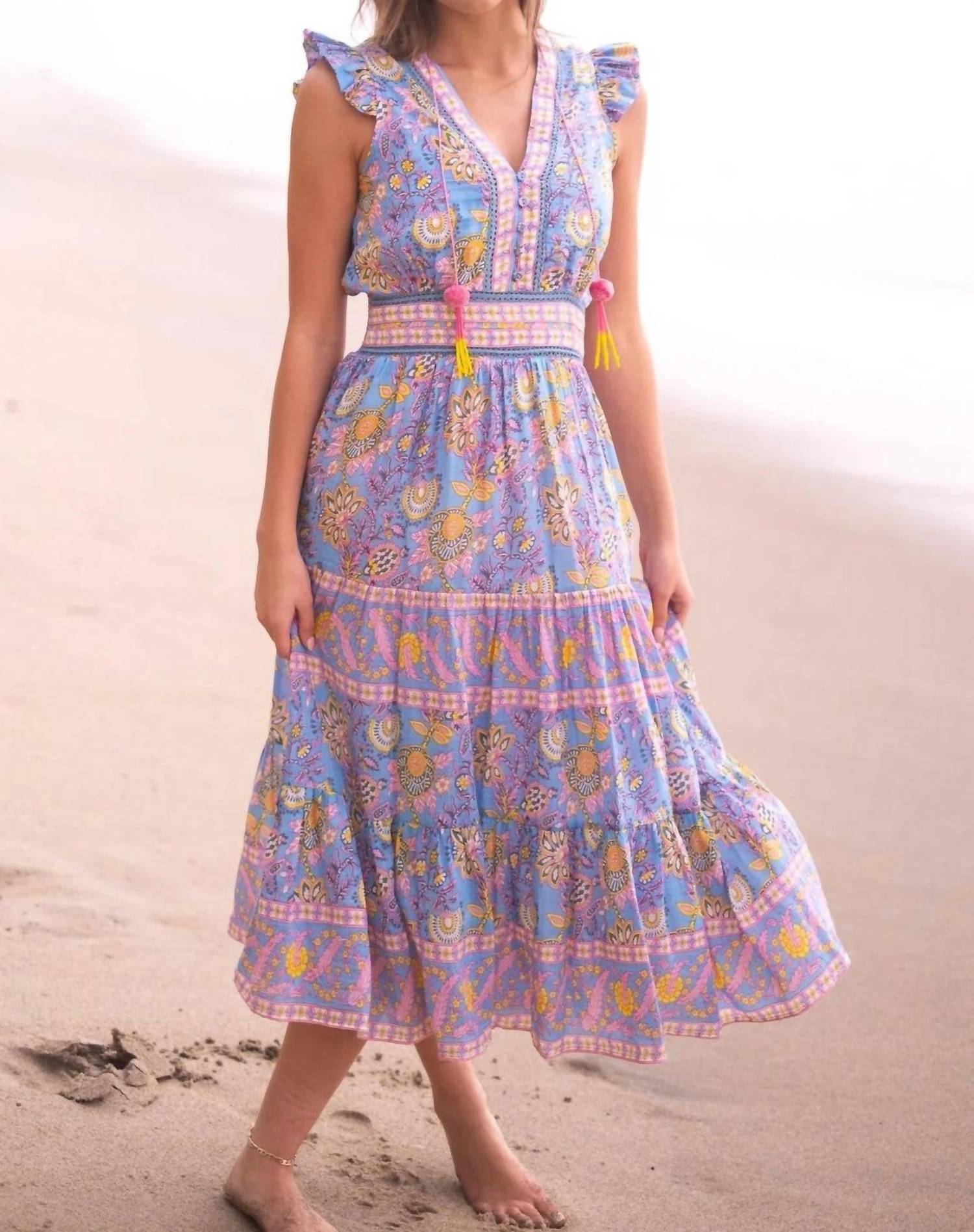 Bell - Annabelle V - neck Midi Dress - clothing - dresses - floral
