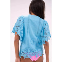 Bell By Alicia Bell - Lace Angel Top - blouses - blue - clothing