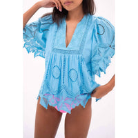 Bell By Alicia Bell - Lace Angel Top - blouses - blue - clothing