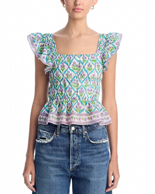Bell - Fleur Smocked Top - clothing - cotton - crop - tops