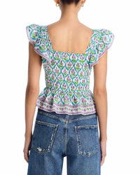 Bell - Fleur Smocked Top - clothing - cotton - crop - tops