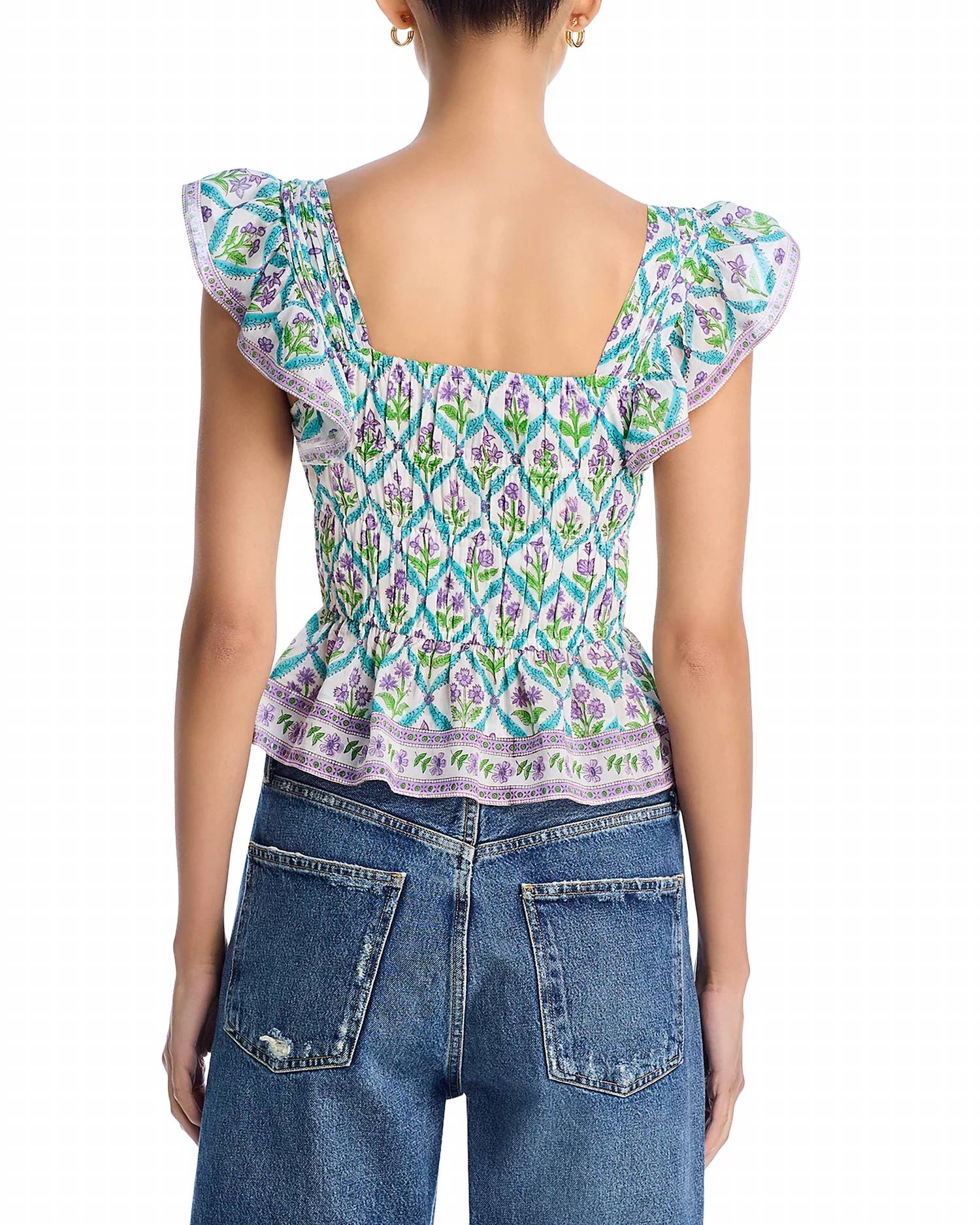 Bell - Fleur Smocked Top - clothing - cotton - crop - tops