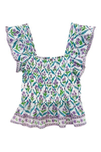 Bell - Fleur Smocked Top - clothing - cotton - crop - tops