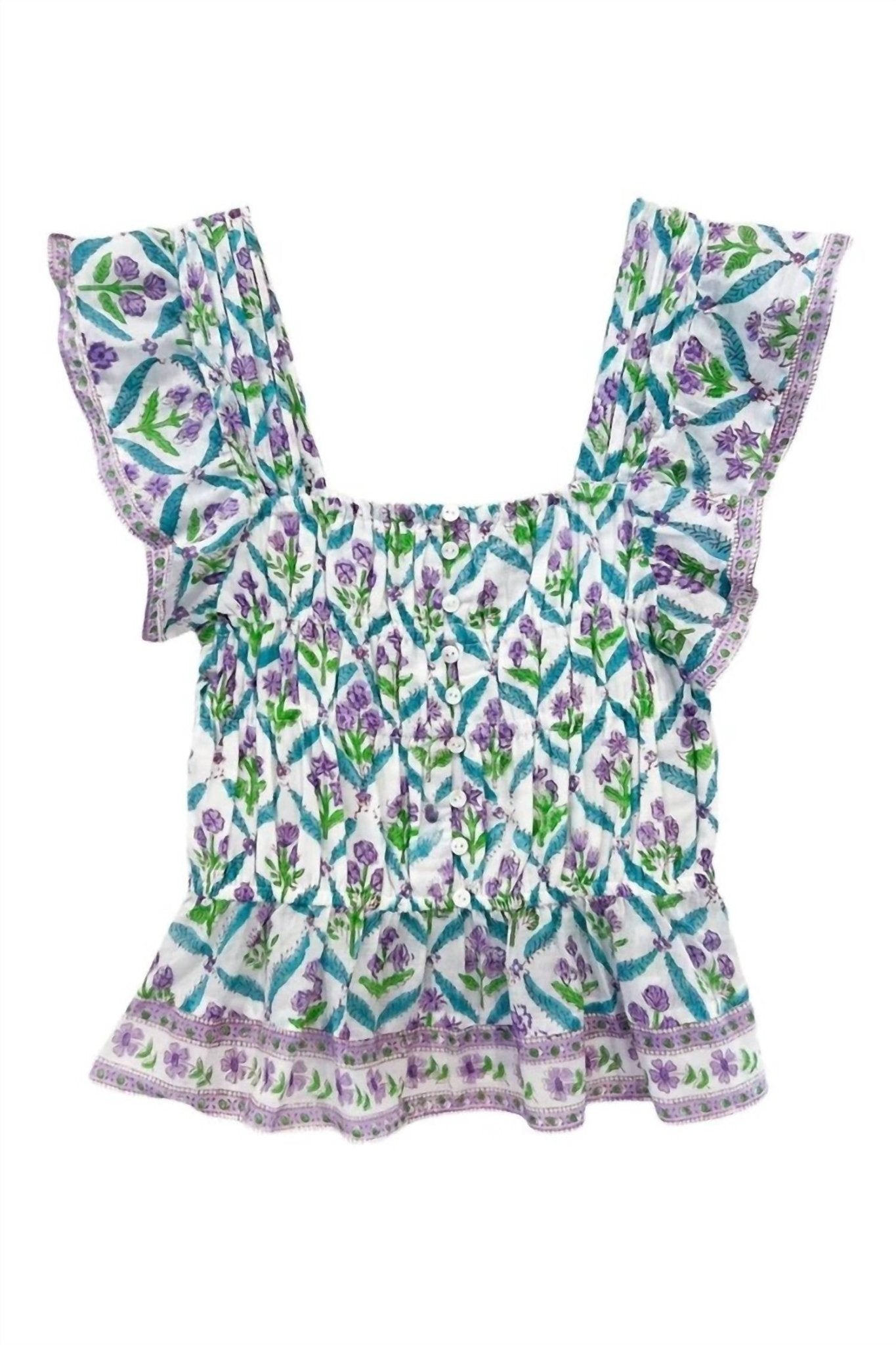 Bell - Fleur Smocked Top - clothing - cotton - crop - tops