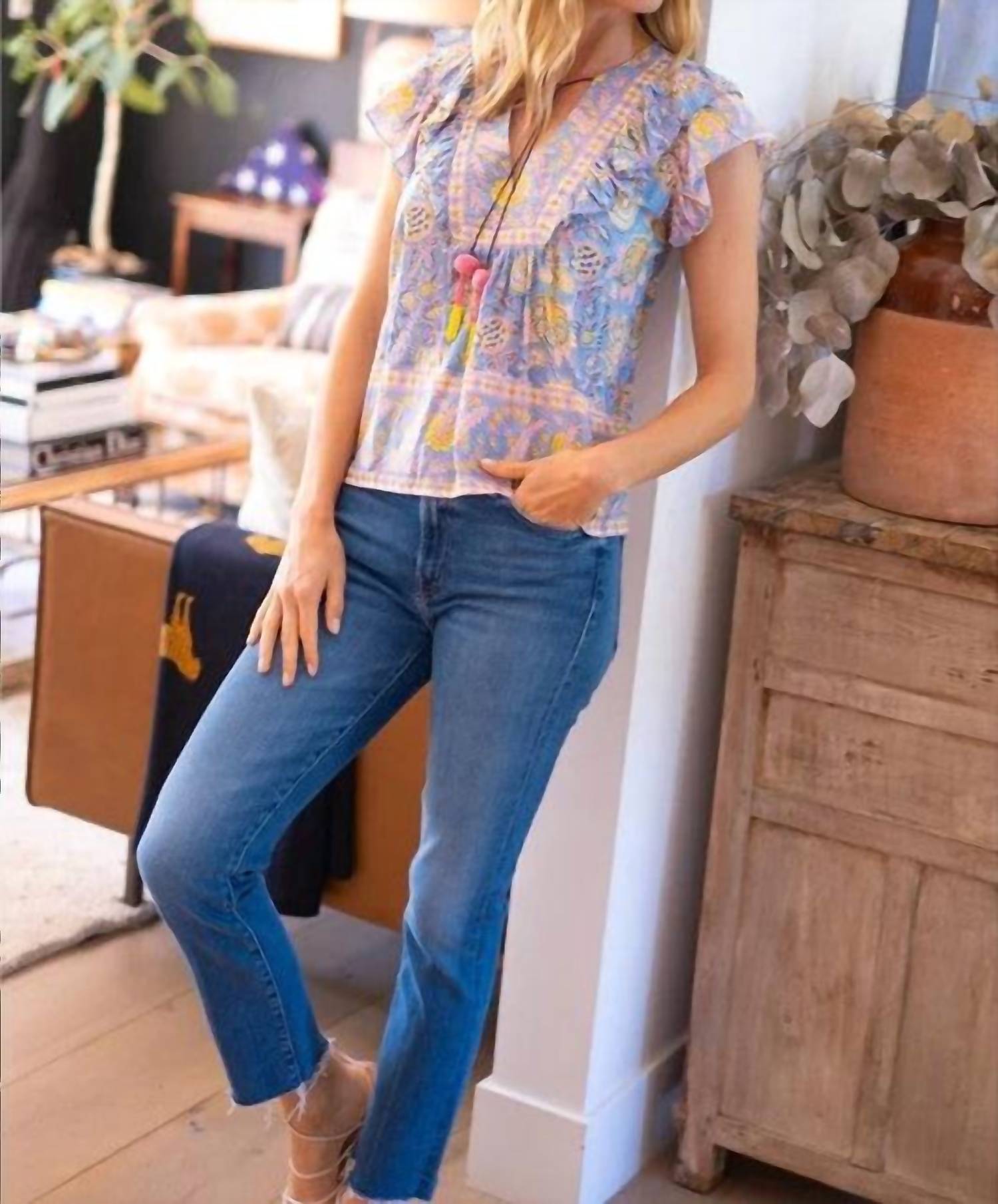 Bell - Kiara V - neck Top - blouses - clothing - cotton