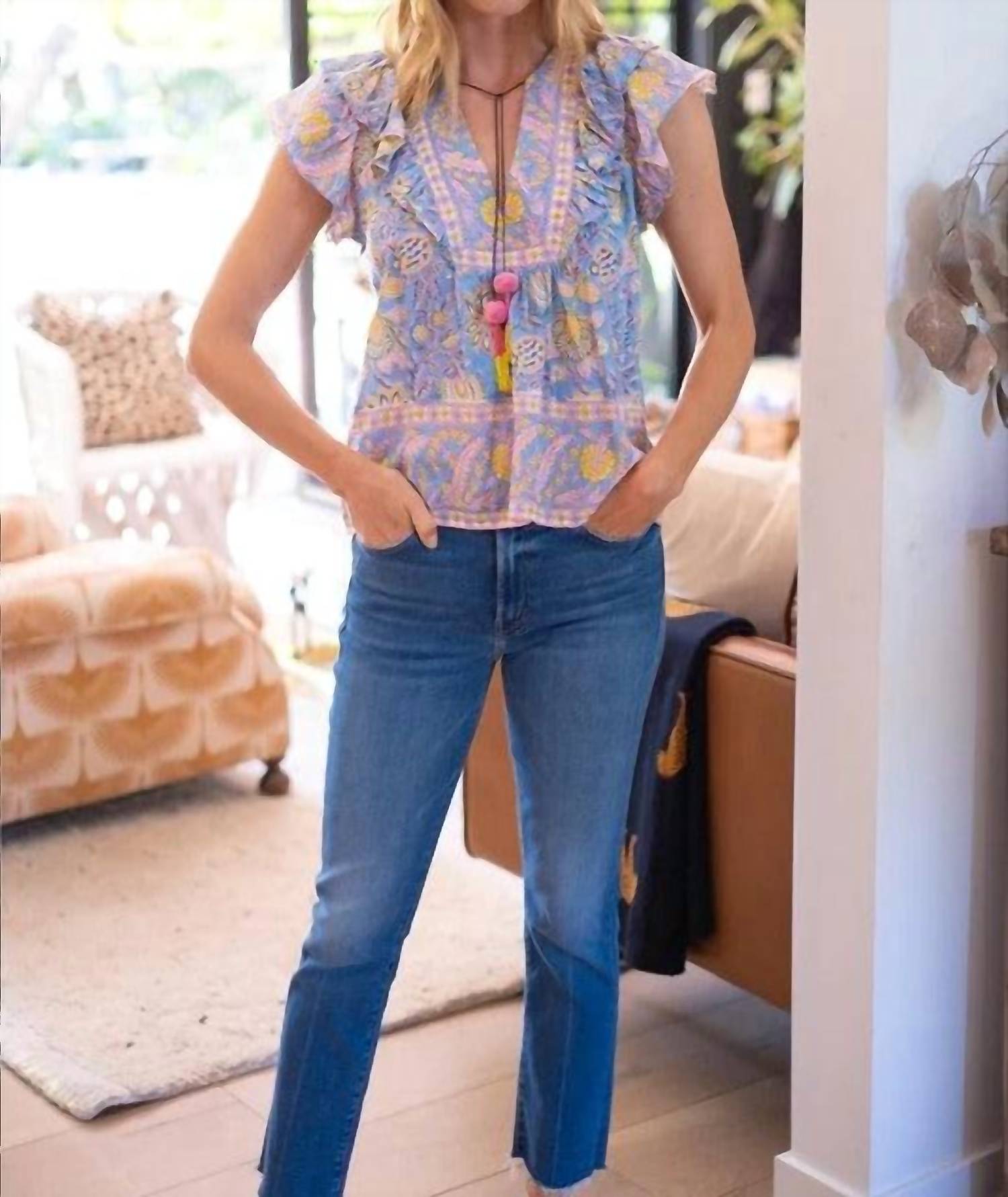 Bell - Kiara V - neck Top - blouses - clothing - cotton