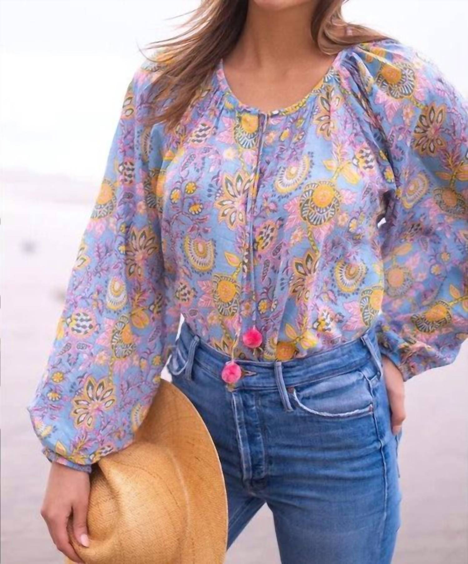 Bell - Reese Balloon Sleeves Top - clothing - cotton - floral