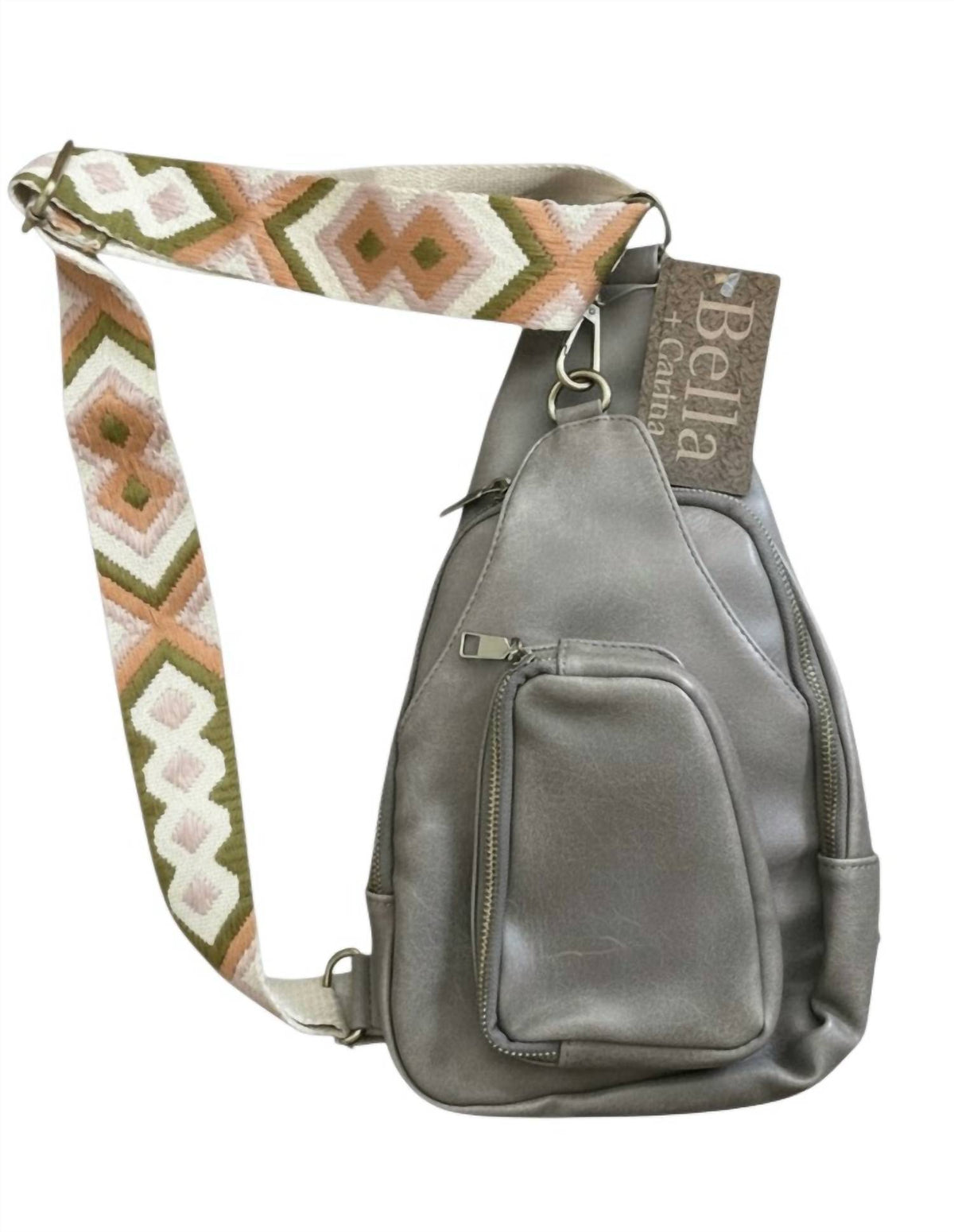 Bella + Carina - Women's Front Adjustable Crossover Body Bag With Atzec Strap