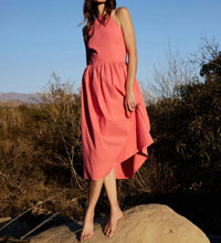 Bella Dahl - Fitted Midi Halter Dress - clothing - cotton - blend - dresses