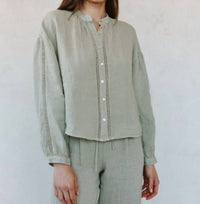 Bella Dahl - Mandarin Collar Trimmed Button Down