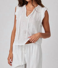 Bella Dahl - Ruffle Sleeve Tie Neck