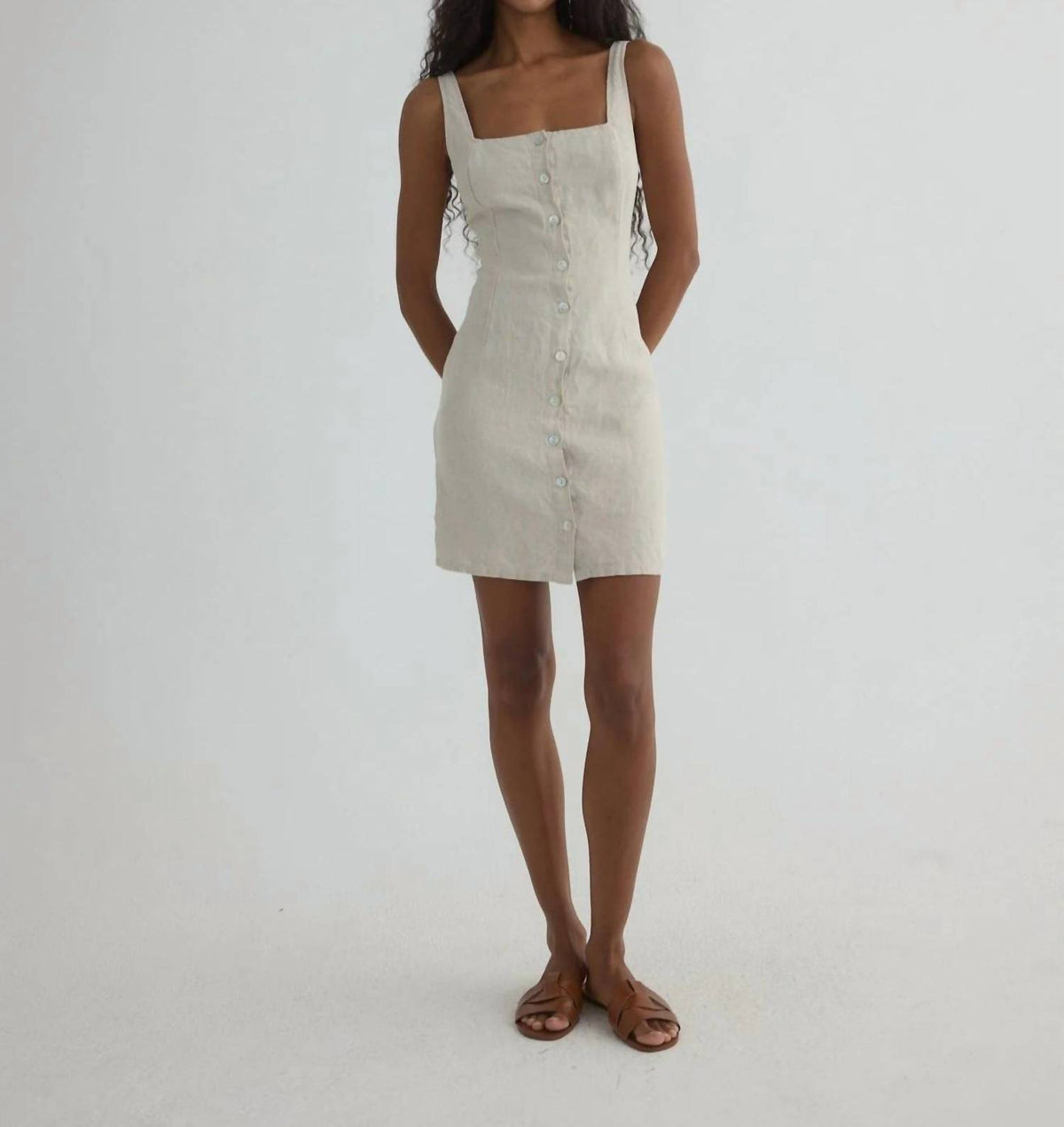Bella Dahl - Square Neck Button Front Mini Dress