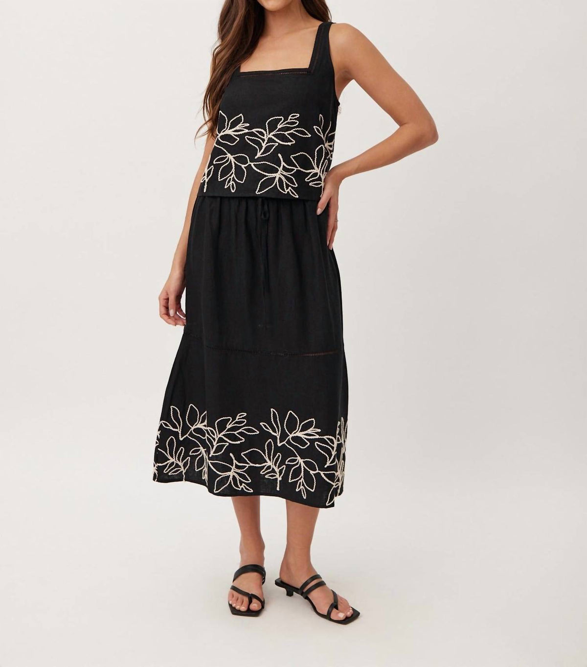 Bella Dahl - Square Neck Ladder Trim Top
