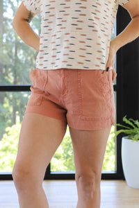 Bella Dahl - Utility Tab Trouser Short - clothing - high - waist - linen - blend