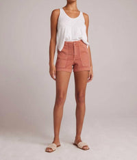 Bella Dahl - Utility Tab Trouser Short - clothing - high - waist - linen - blend