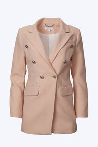 DOUBLE-BREASTED TEXTURED WOVEN BLAZER