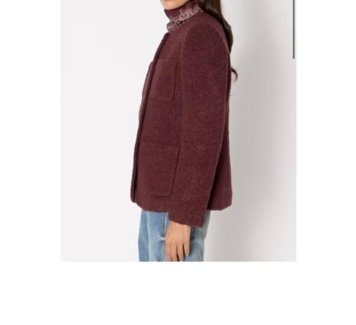 Berenice - Long Round-neck Jacket With Pockets