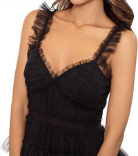 Betsy & Adam - Gigi Long Ruffle Mesh Dress