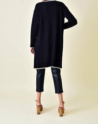 Beulah - Coco Chanel Style Cable Long Mini Sweater Dress
