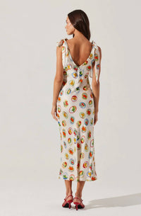 Astr - Allexina Satin Cowl Neck Midi Dress
