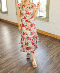 Sofie The Label - Pamela Floral Ruffle Midi Dress