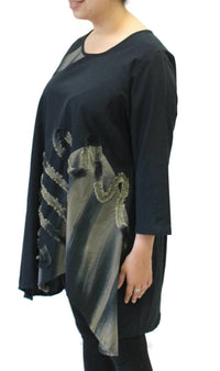 Modesce - Flower Collage Hand Painted Tunic Top