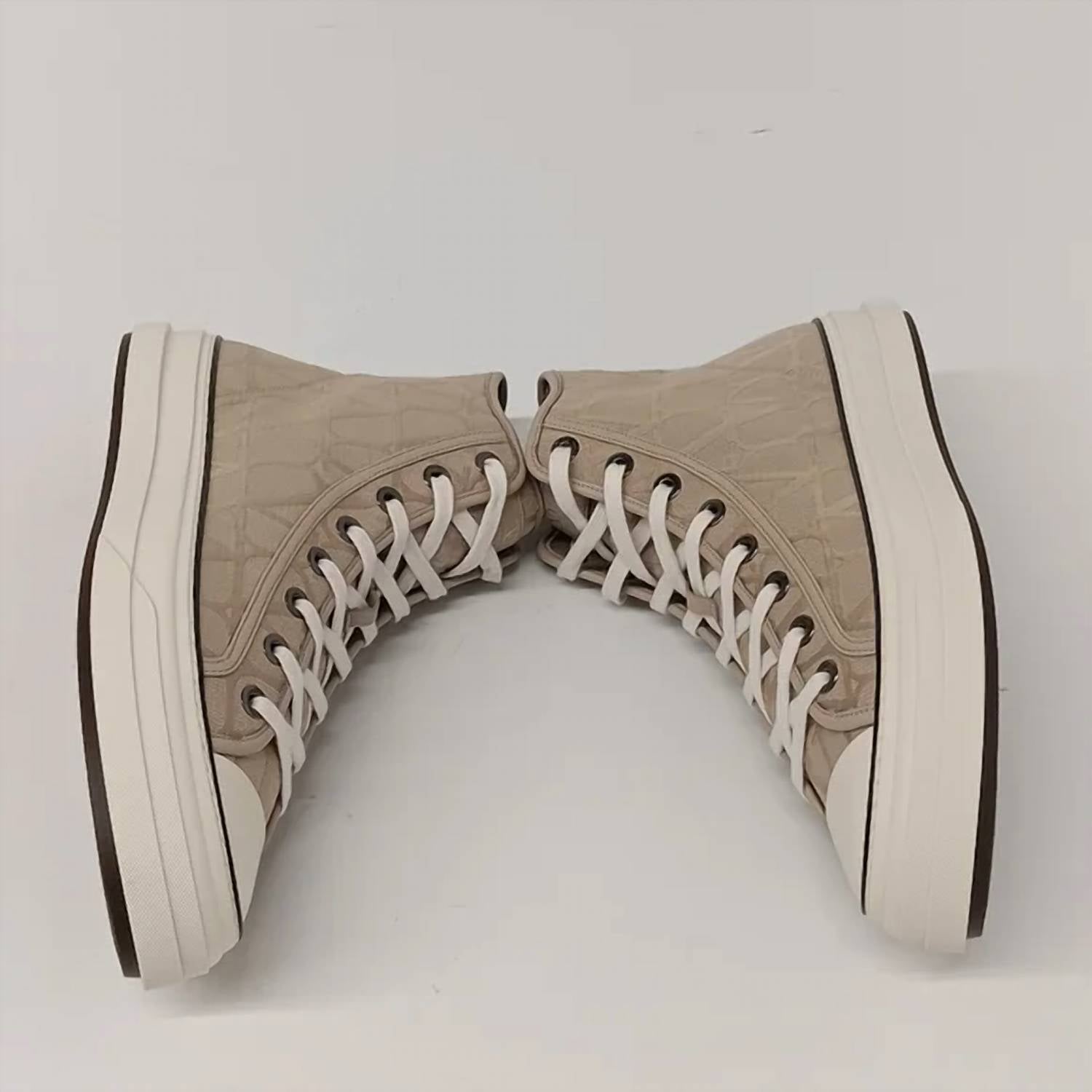 Valentino Garavani Men's Toile Flocked Sneakers in beige white - men's sneaker - alternate view