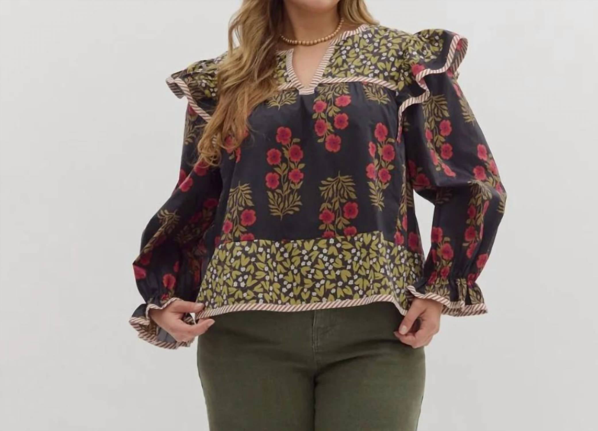 Entro - Floral Long Sleeve Top