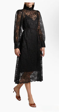 Farm Rio - Lace Tie-Waist Midi Dress