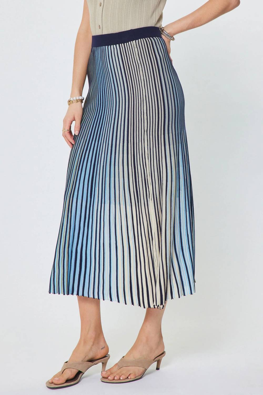 Current Air - Gradation Striped Sweater Skirt