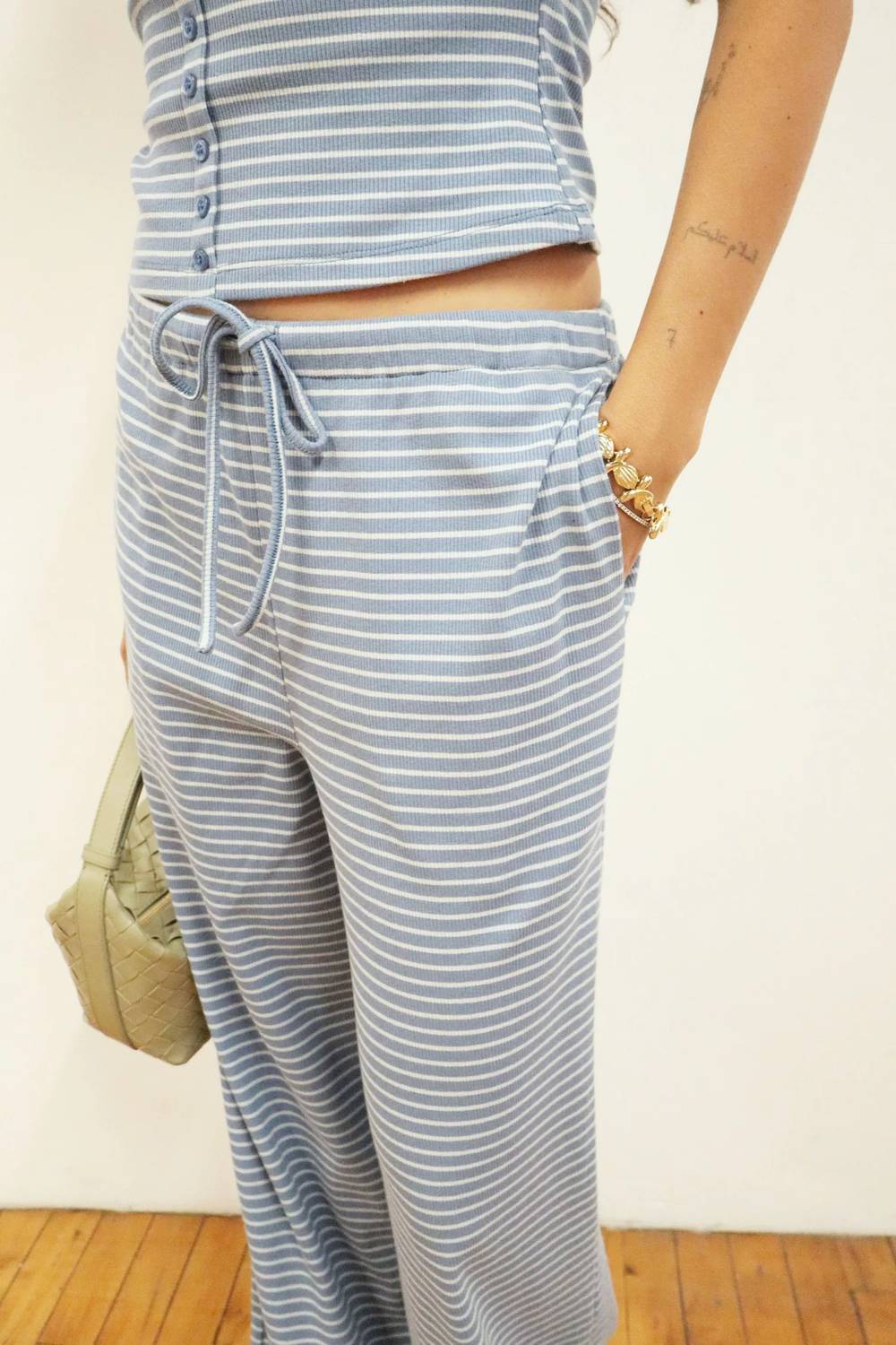 Bailey Rose - The Dylan Stripe Knit Wide Leg Pant