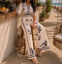 Little Secret Of Mine - Coral Reef Wide Leg Jumpsuit