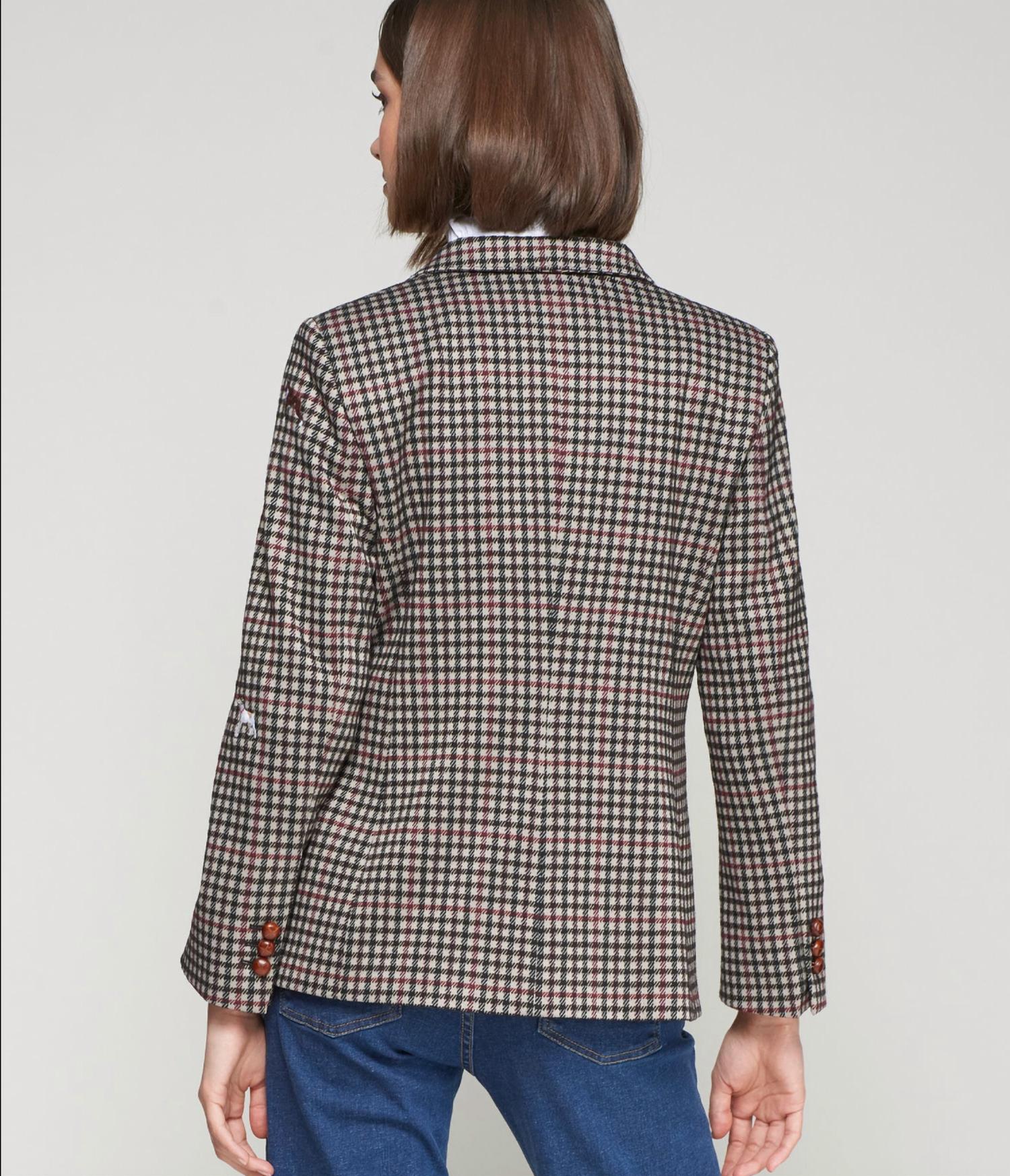 Vilagallo - Heather Plaid Jacket With Embroidery