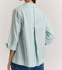 Hinson Wu - Xena 3/4 Sleeve Stripe/gingham Combo Shirt