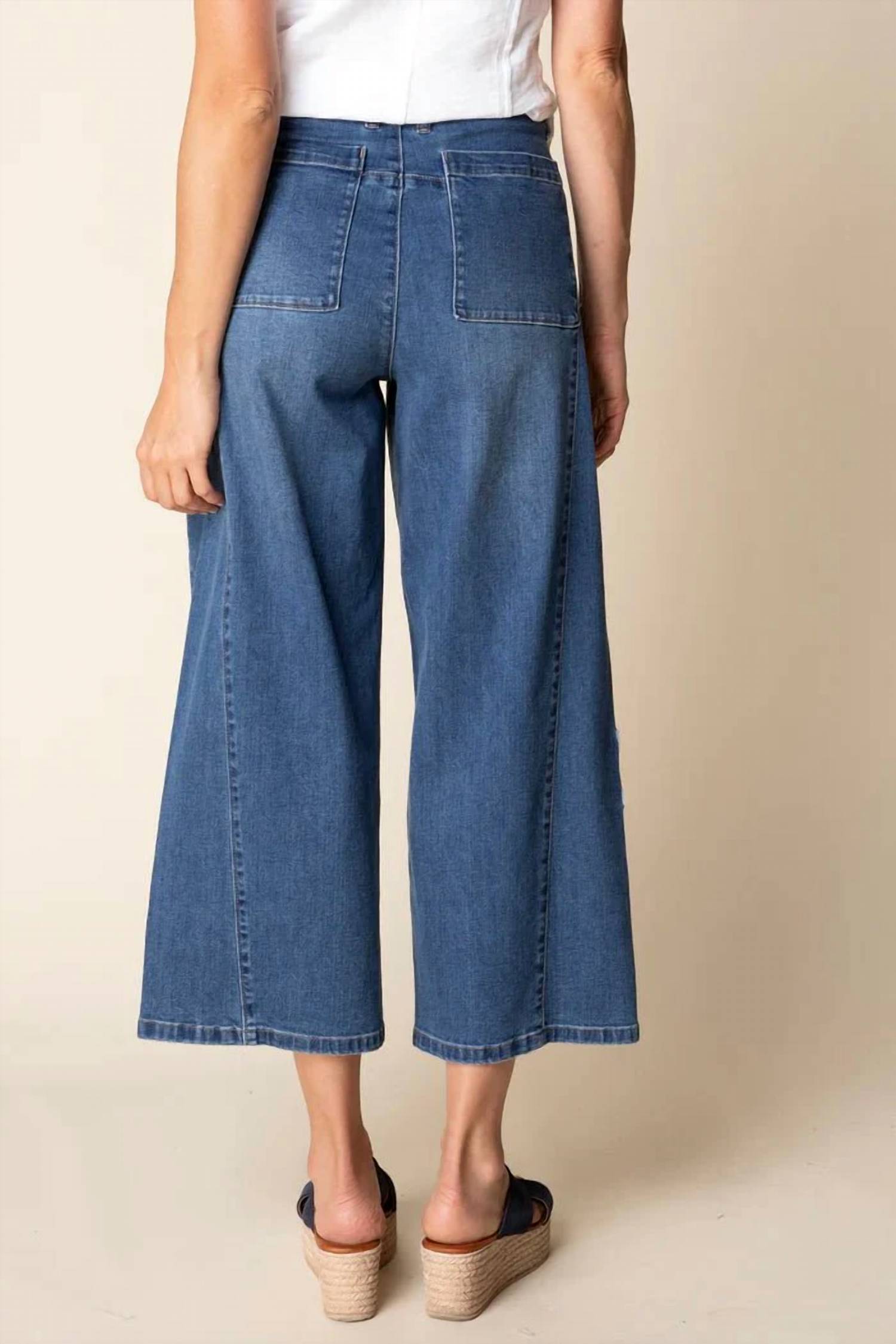 Habitat - Floral Appliqué Stretch Denim Pants
