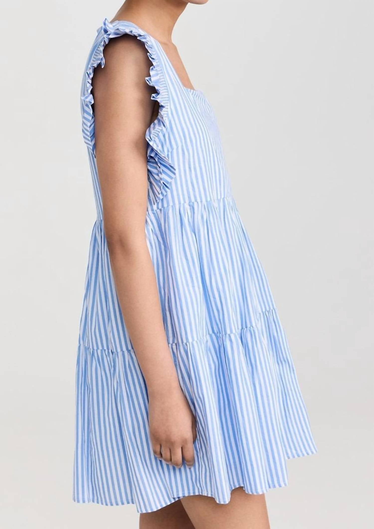 English Factory - Square It Up Ruffle Sleeve Mini Dress