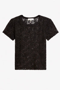 Frame - Lace Scoop Neck Tee