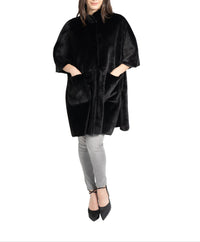 Love Token - Nia Faux Fur Cape Coat