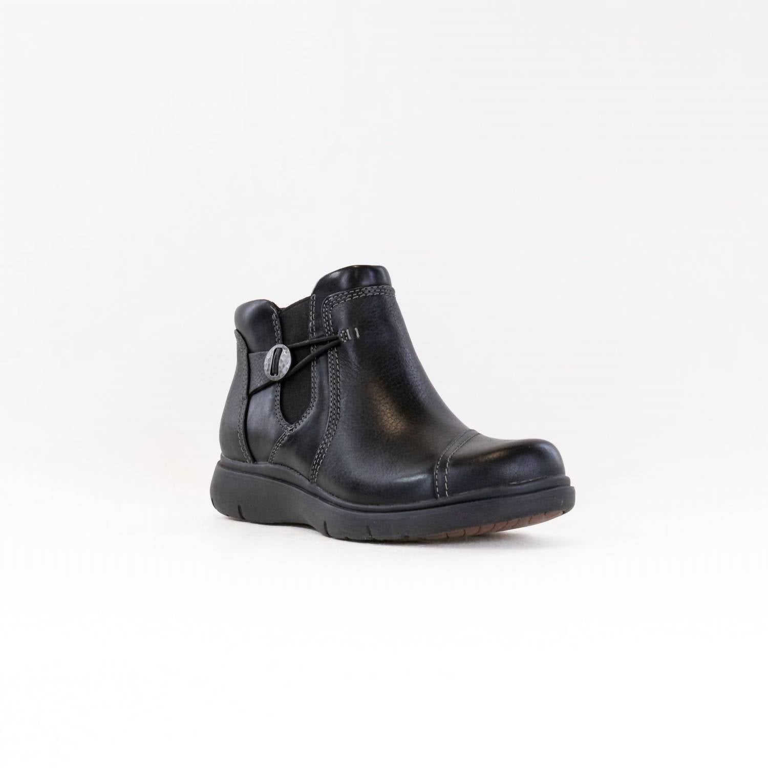 Clarks Women's Certina Joy Boot in black leather - women's shoe