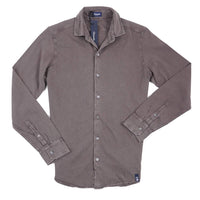 Drumohr - Men's Long Sleeve Jersey Cotton Polo Shirt
