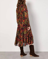 Apricot - Ikat Chiffon Smocked Midi Dress