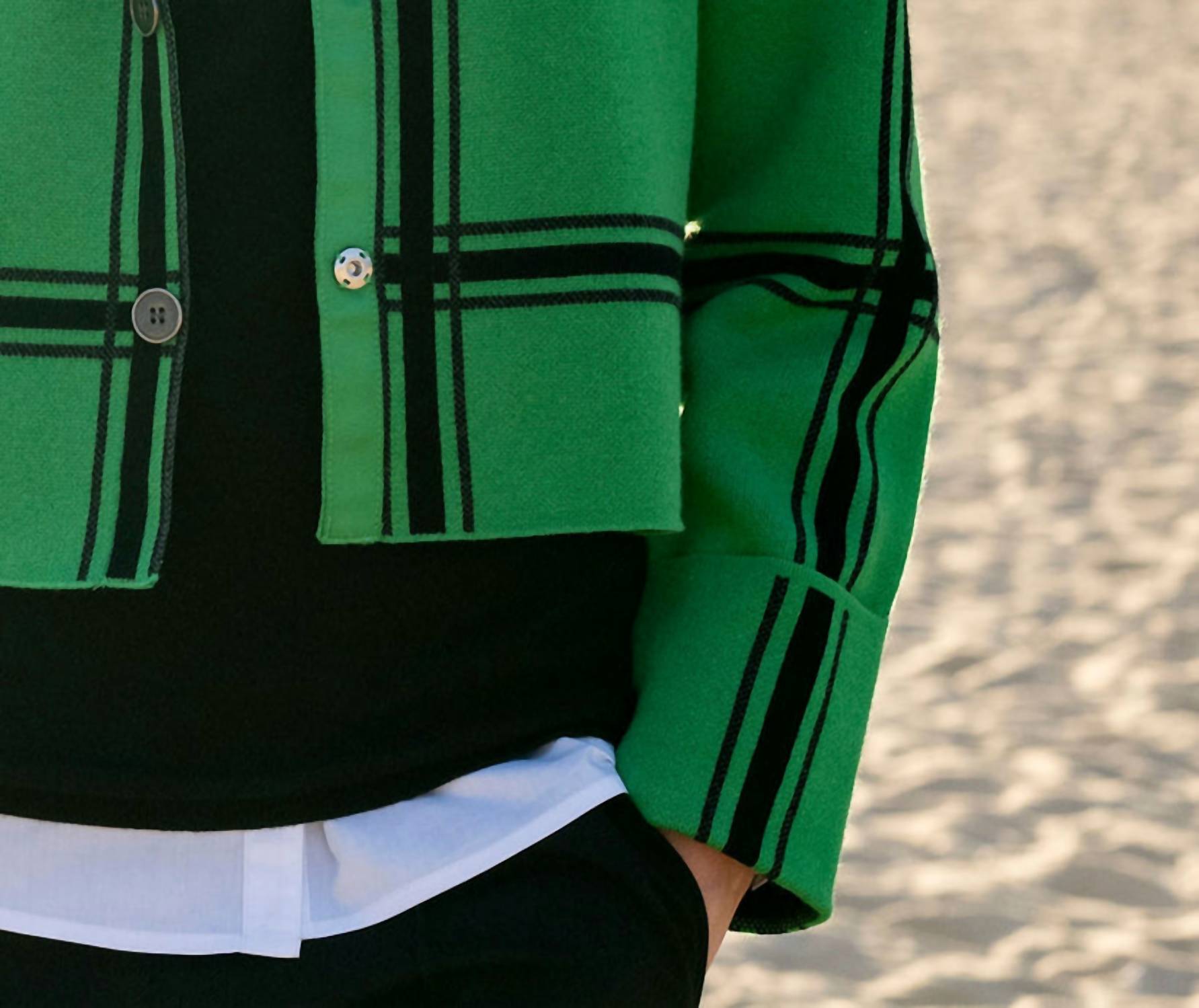 Lamade - Marble Cropped Check Knit Jacket