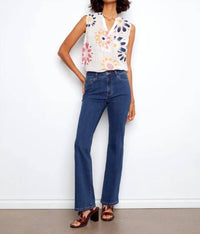 Charlie B - Printed Cotton Gauze Sleeveless Shirt