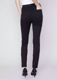 CHARLIE B Twill Pull On Jean in black - women's jeans - detail view