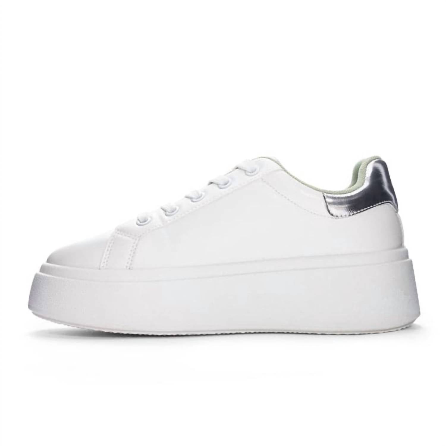 CHINESE LAUNDRY Women's Record Smooth Shoe in white - women's sneaker - detail view