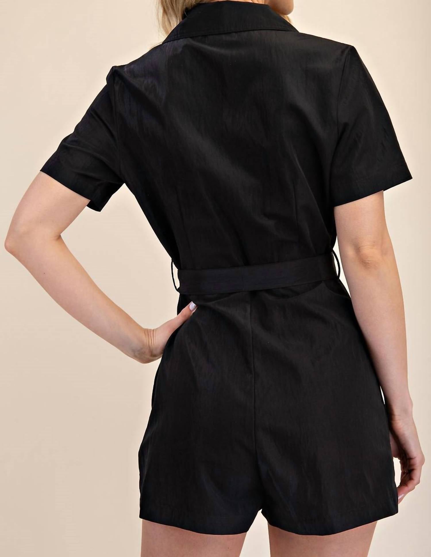 GLAM Boss Mode Romper in black - women's pants - detail view