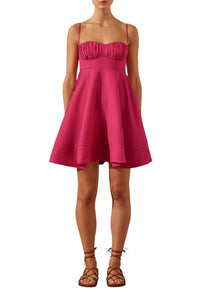 Shona Joy - JOANINE LINEN CORDED CIRCLE MINI DRESS