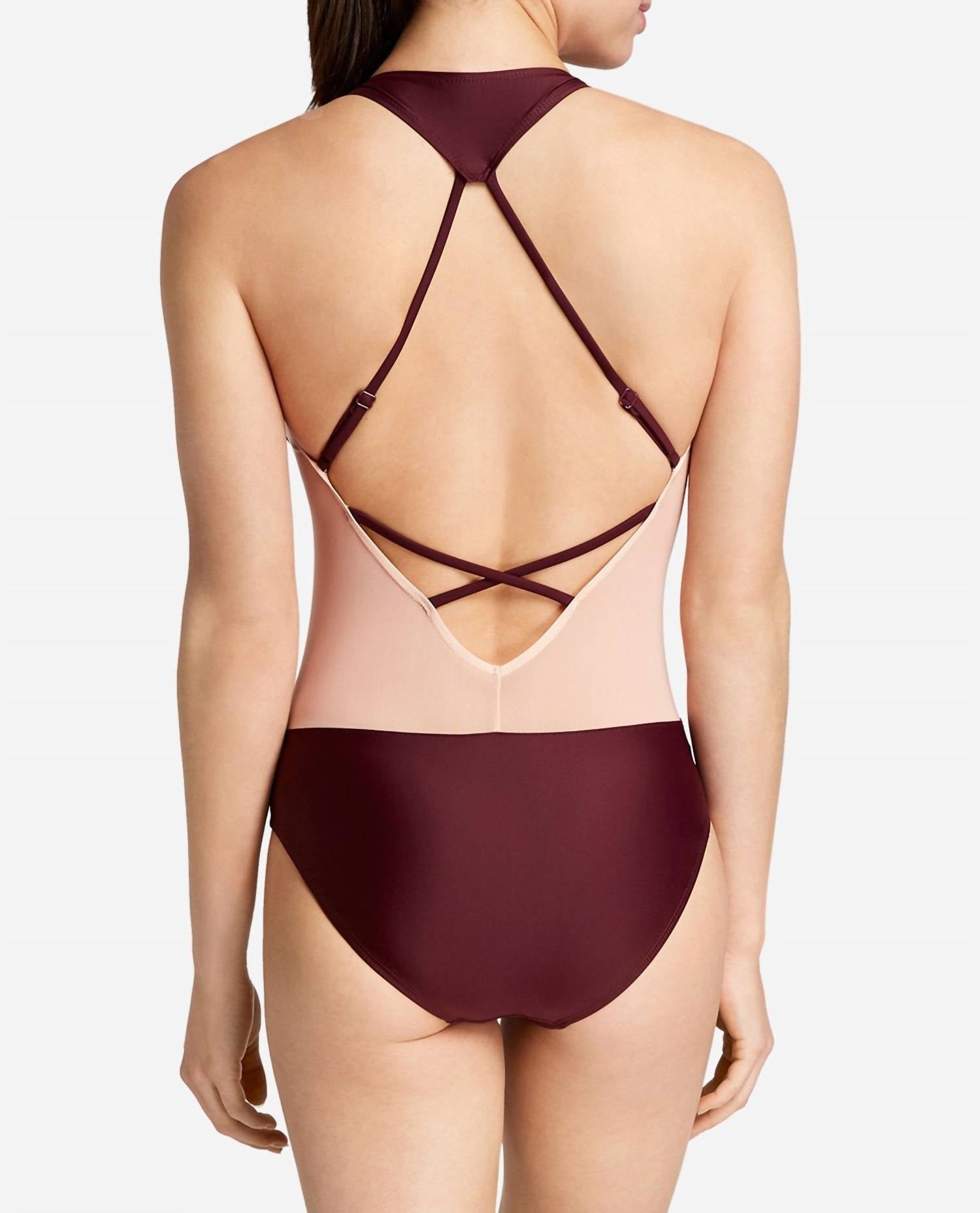 Danskin - V-Neck Racerback Mesh Leotard One Piece