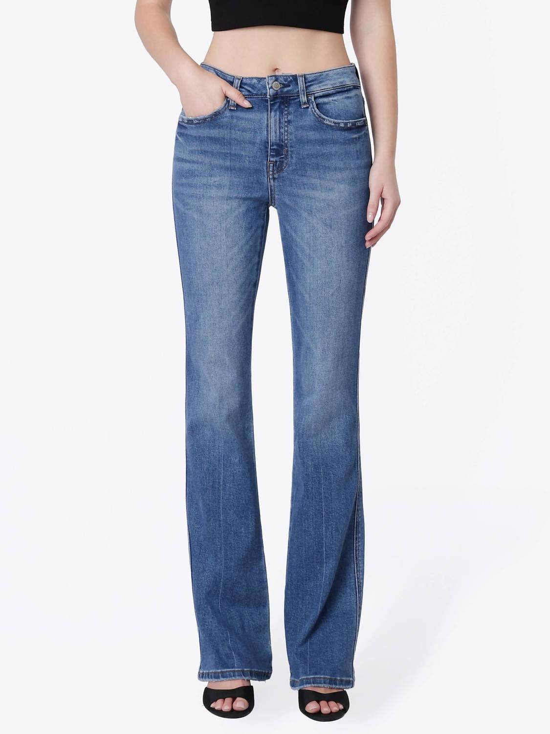 Flying Monkey - High Rise Full Length Bootcut Jeans